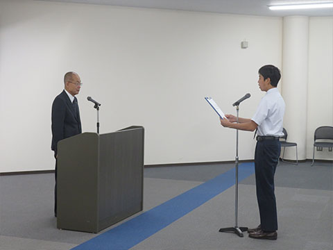 受講生代表挨拶の様子の写真